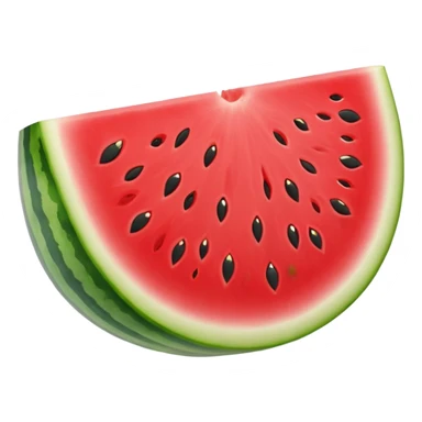 sliced watermelon emoji, showing red inside and green rind sticker