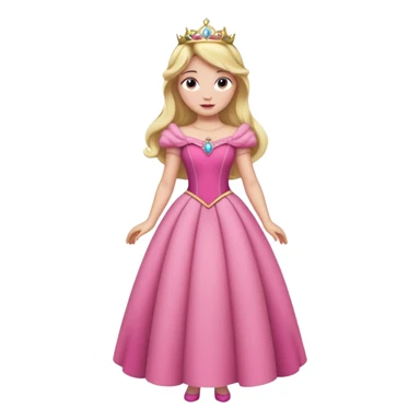 Princesa aurora Disney com vestido rosa e corpo inteiro sticker