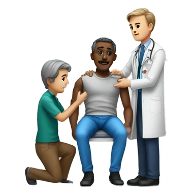 the doctor vaccinates the man sticker