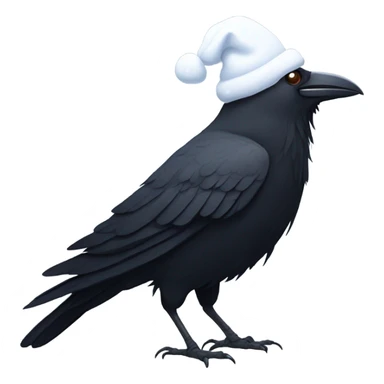 Crow with snow on head sticker