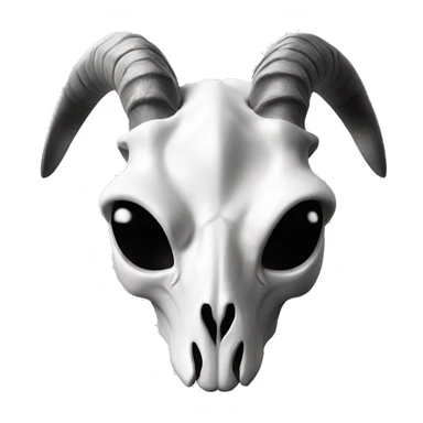goat skull black & white not 3d  sticker
