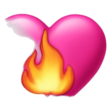 set fire pink heart  sticker