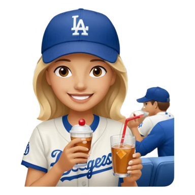 Girl at los Angeles dodgers game sticker