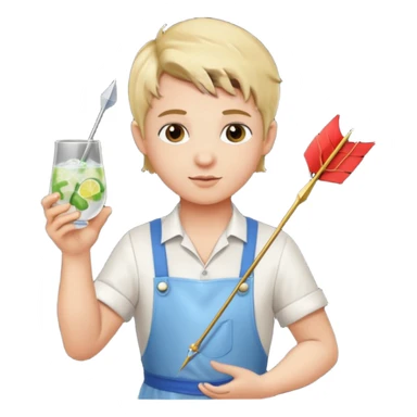 Cupid with arrow mixing Gin Tonic sticker