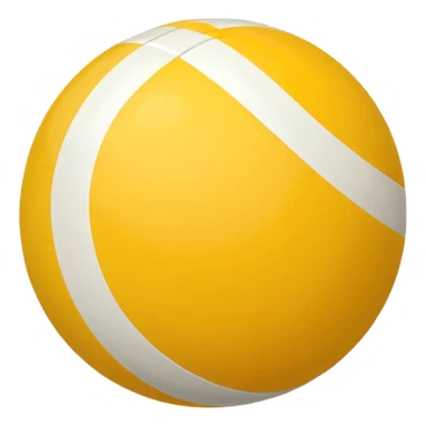 yellow and white striped ball, flat, no shadow, colored circle emoji style sticker
