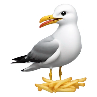 Seagull with a French fry sticker
