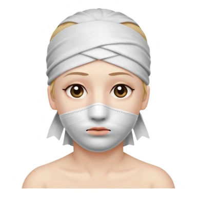 very sick person bandage in the head sticker