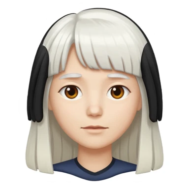 little longer white hair and bangs sticker
