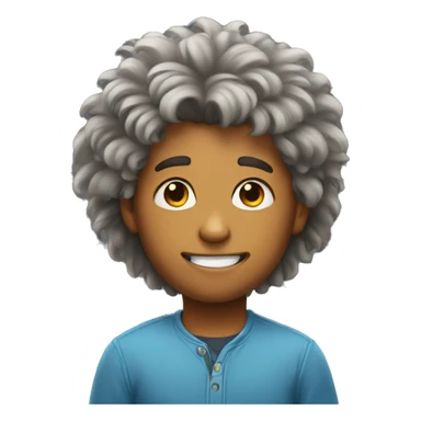 With boy with fluffy hair sticker