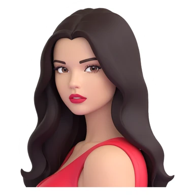 Adriana Lima, gorgeous Brazilian supermodel with long dark hair and stunning face sticker