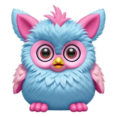 1st generation light blue and pink furby 1990’s sticker