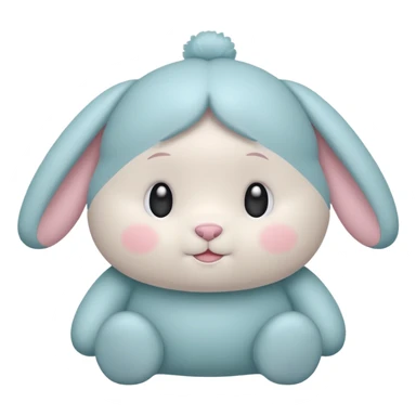 Labubu doll icon, pastel colors, soft shading, gentle expression sticker