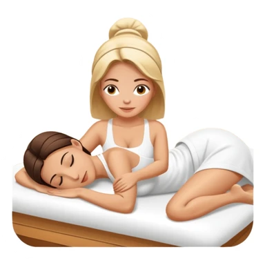 white Lady getting a massage at the spa relaxing sticker