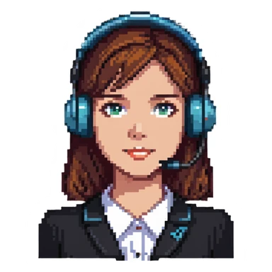 AI voice receptionist wearing a headset sticker