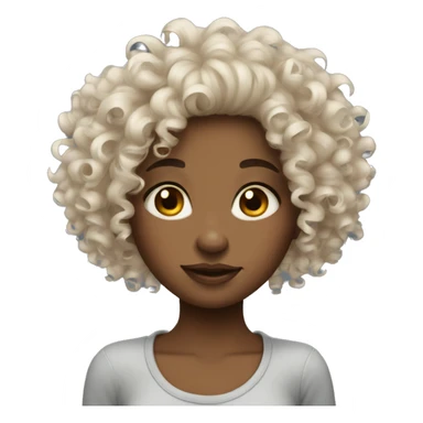 Curly hair girl with tattood  sticker