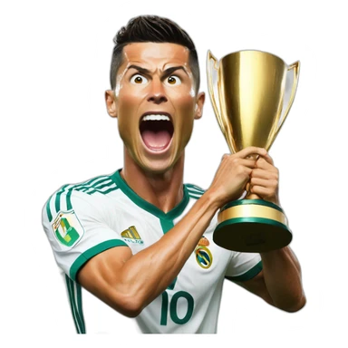 cristiano ronaldo, screaming, trophy sticker