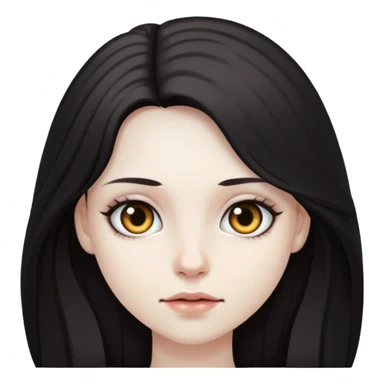 Pale sking dark eyes and dark long hair girl sticker