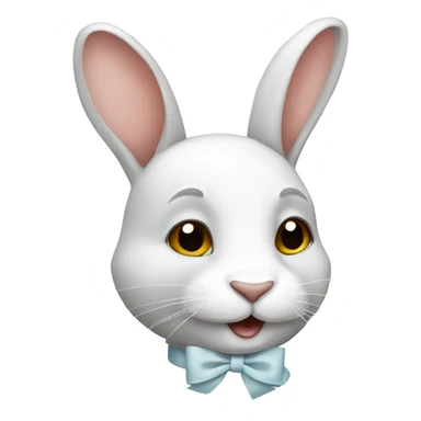 rabbit with white color ribbon sticker