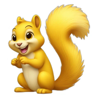 cheerful yellow squirrel sticker