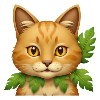 ancient cat with leaf cloth sticker
