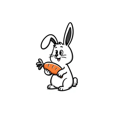 Easter bunny ears and carrot sticker