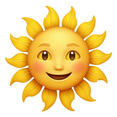 smiling sun emoji, simple and cheerful sticker