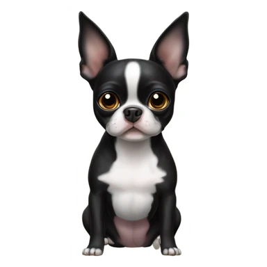 All black Boston terrier chihuahua  sticker