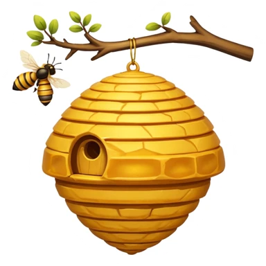 A beehive hanging in a branch sticker