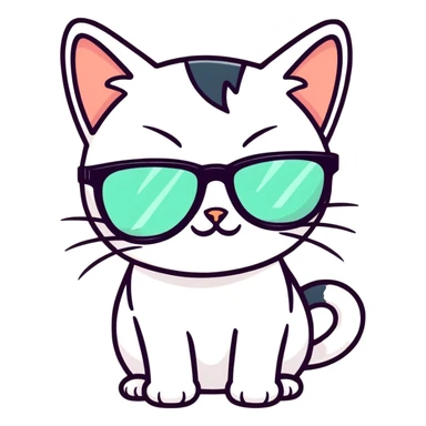 Cat with sunglasses sticker