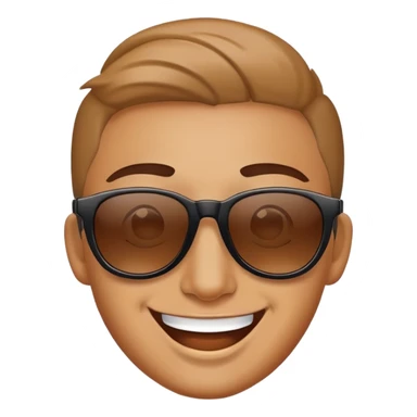 A happy face with sun glasés  sticker