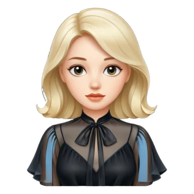 Realistic designer luxury womens black sheer blouse
 sticker