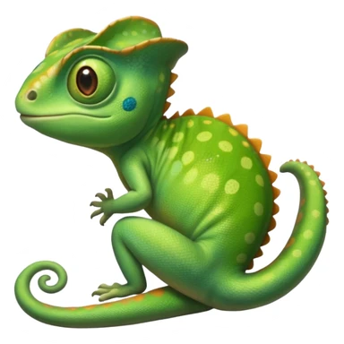 Emoji de camaleón, que sea bonito, tierno y único para compartir con mi pareja, entonces que sea único, que sea parecido al camaleón de la película de rapumcel de Disney  sticker