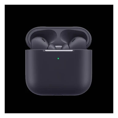 black AirPods, realistic 3D style sticker