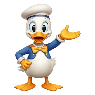 Donald Duck in classic emoji style, new pose sticker