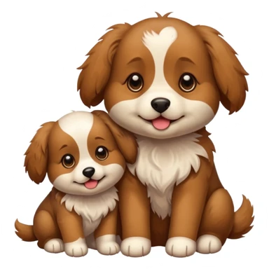 Puppy with mom  sticker