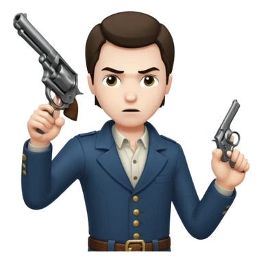 man killing himself with a revolver sticker