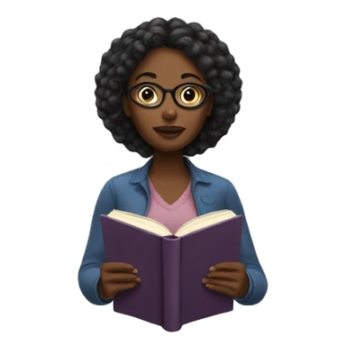 Black woman reading a book sticker