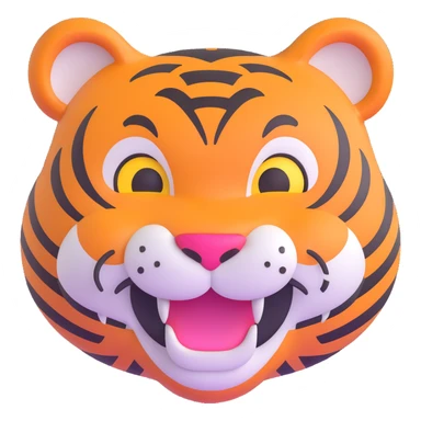 laughing tiger face for Twitch emote sticker
