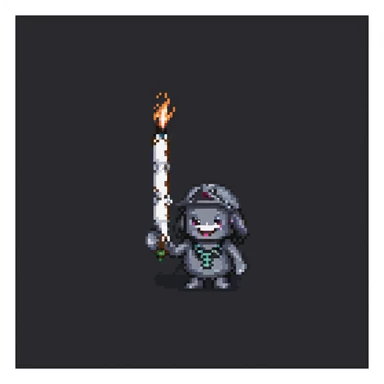 Smokey from Friday, pixel art style, holding a joint, playful grin sticker