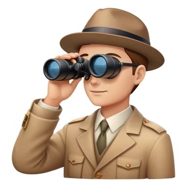 Visionary figure looking at horizon with binoculars, seeing future success sticker