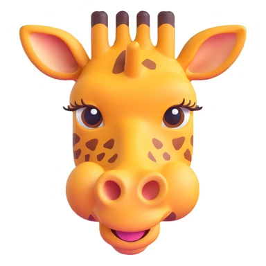 giraffe face, 3D emoji style sticker