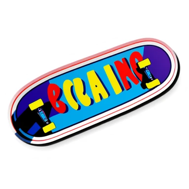 skateboard in word sticker