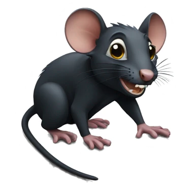 Crazy black rat sticker