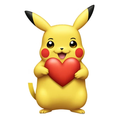 Pikachu ￼holding a heart  sticker