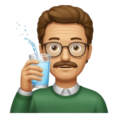 Ned Flanders drinking water in a glass sticker