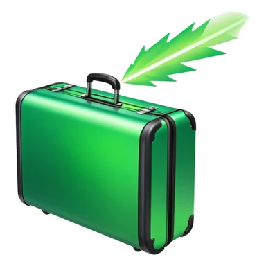 suitcase and green laser sticker