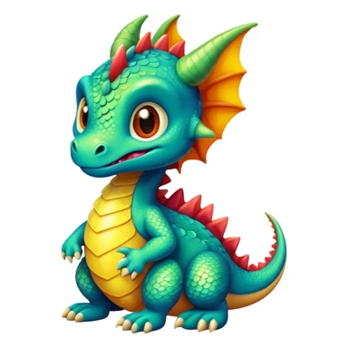 Small bebi dragon colorfull  sticker