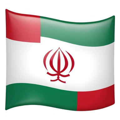 square iranian flag green white and red  sticker