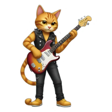 rockstar cat sticker