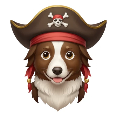 Pirate brown border collie  sticker